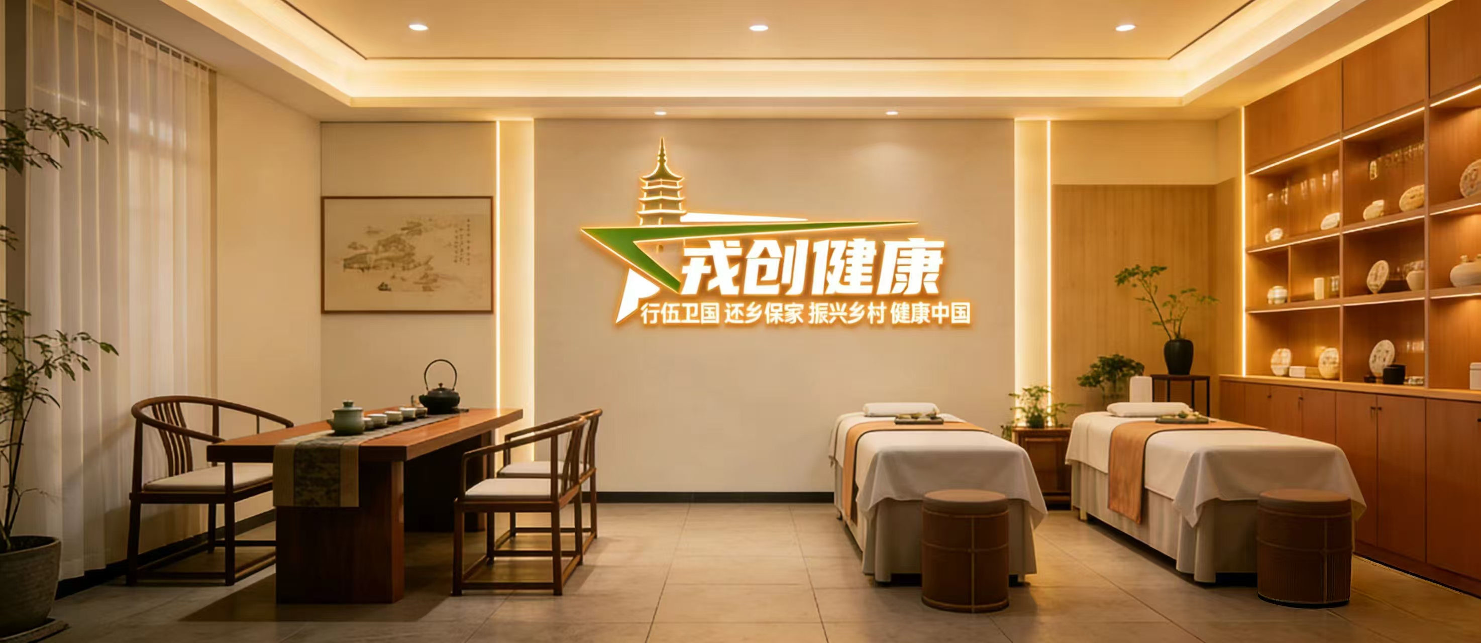 康养小店室内渲染示意一